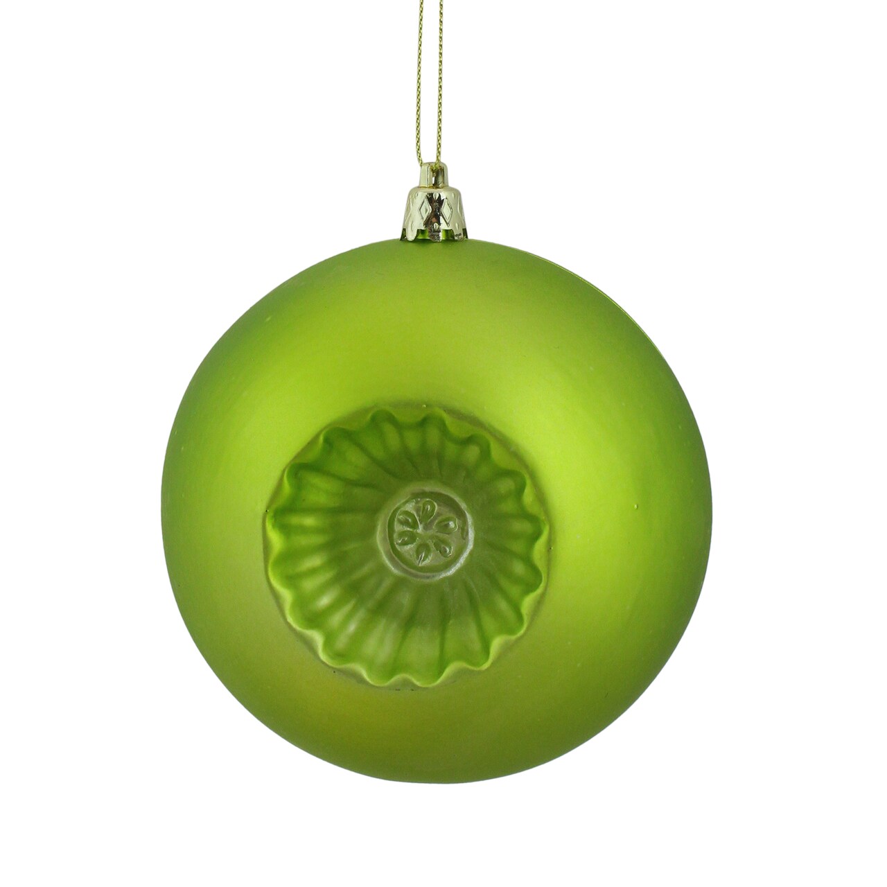 DAK Retro Reflector Matte Christmas Ball Ornaments - 4" (100mm) - Green - 6ct